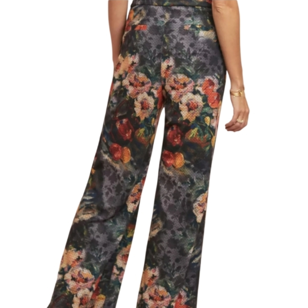 Anthropologie x Eva Franco Simone Multicolor Knit Wide Leg Floral Trousers Small - Picture 9 of 9